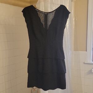 Black Mesh-accented Layered Dress